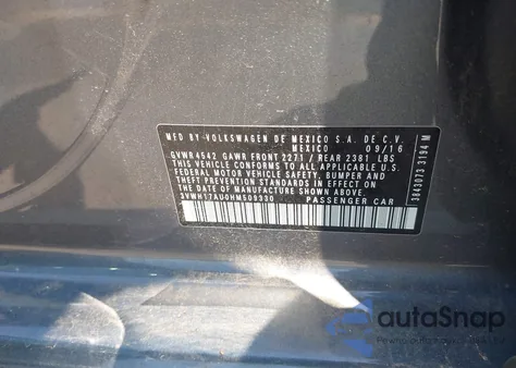 2017 Volkswagen Golf Alltrack Tsi S/Tsi Se/Tsi Sel из США, поврежденный, VIN 3VWH17AU0HM509330